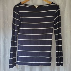 H&M navy and white striped long sleeve